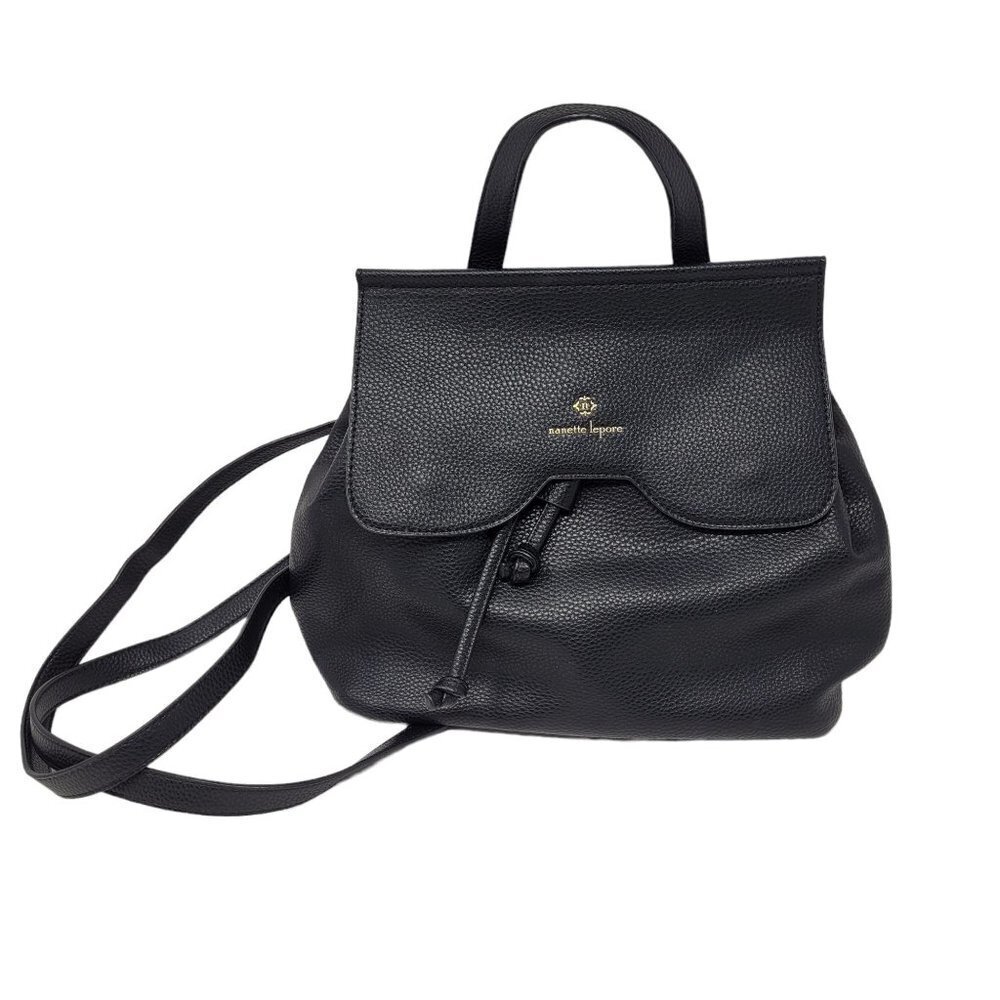 Nanette lepore arabelle Convertable backpack Black adjustable gold hardware